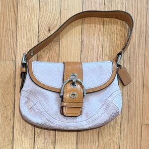 Coach Tan and Lilac Shoulder Bag